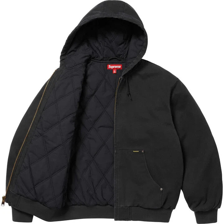 Supreme AOI Embroidered Hooded Work Jacket Black