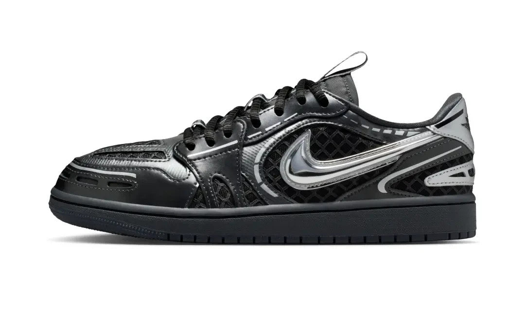 HQ2186-001 Nike Air Jordan 1 Low Method Of Make V3 Black Metallic Silve (Women's