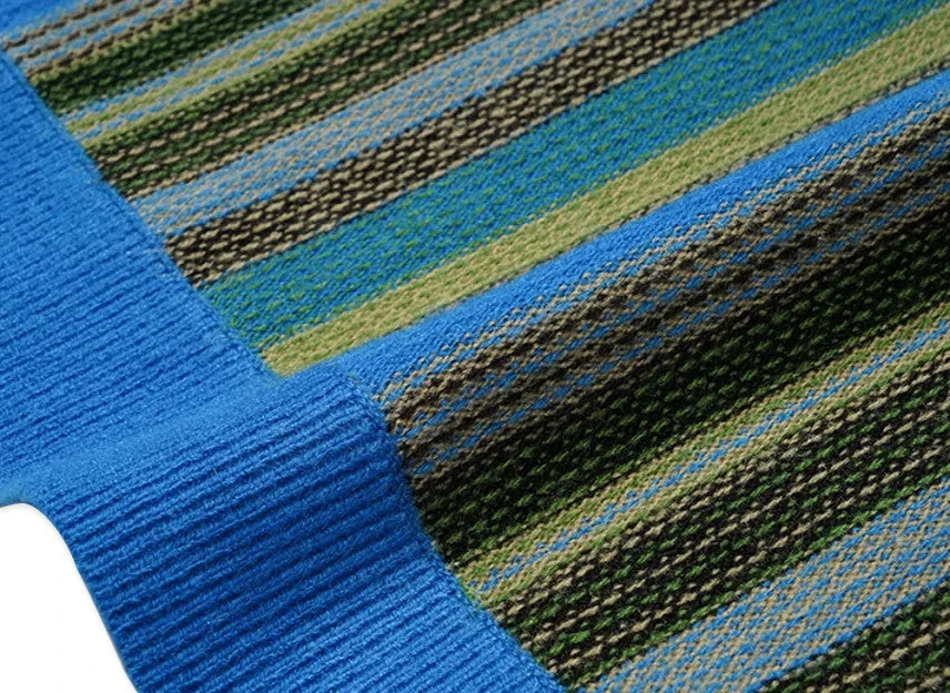 Supreme Multi Stripe Polo Sweater "Blue"