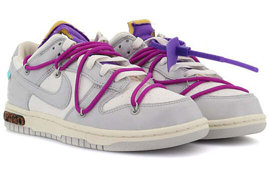 DM1602-111 OffâWhite Nike Dunk Low Lot 28 White Purple (Men's)