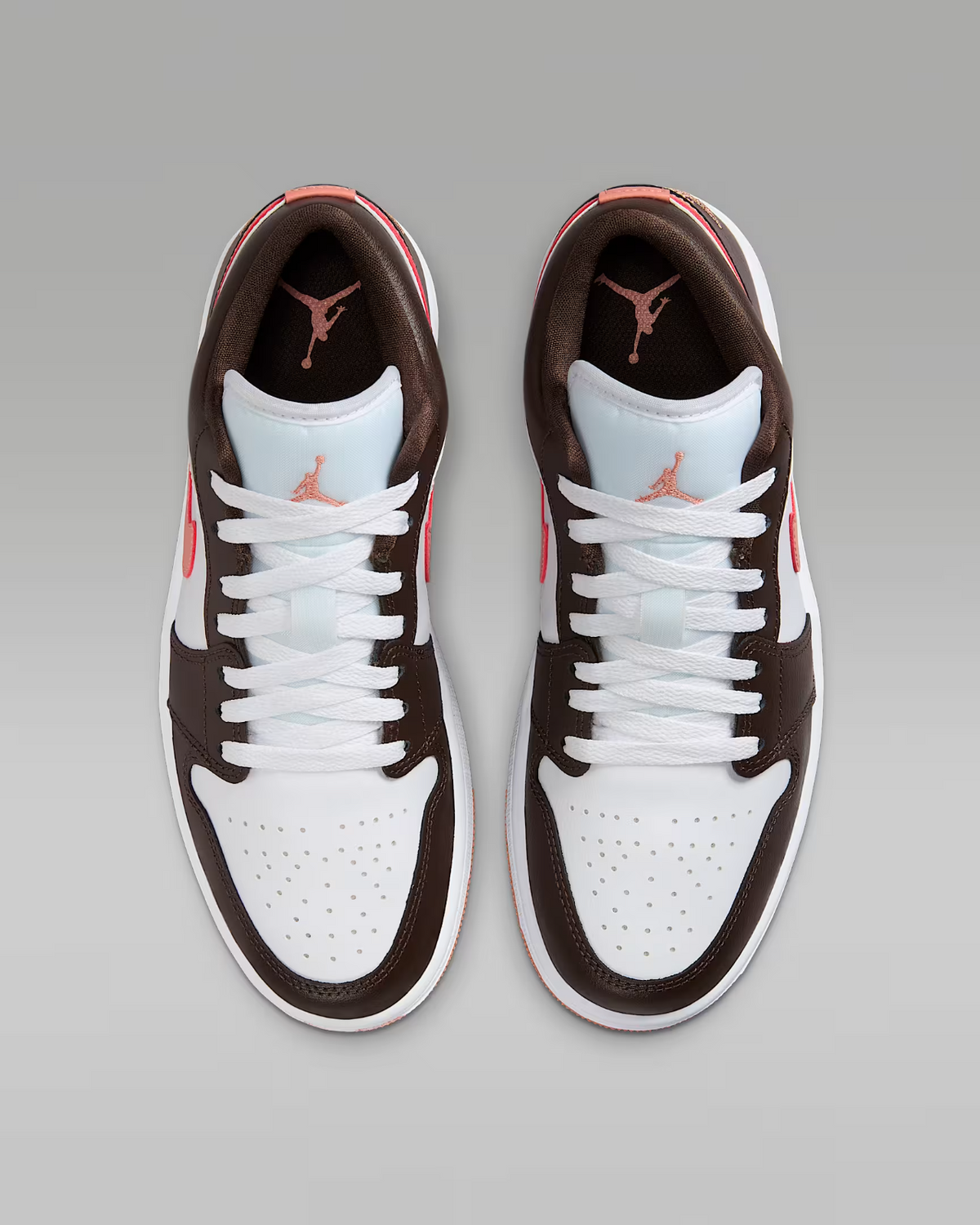DC0774-182 Nike Air Jordan 1 Low Dark Brown White Pink (Women's)