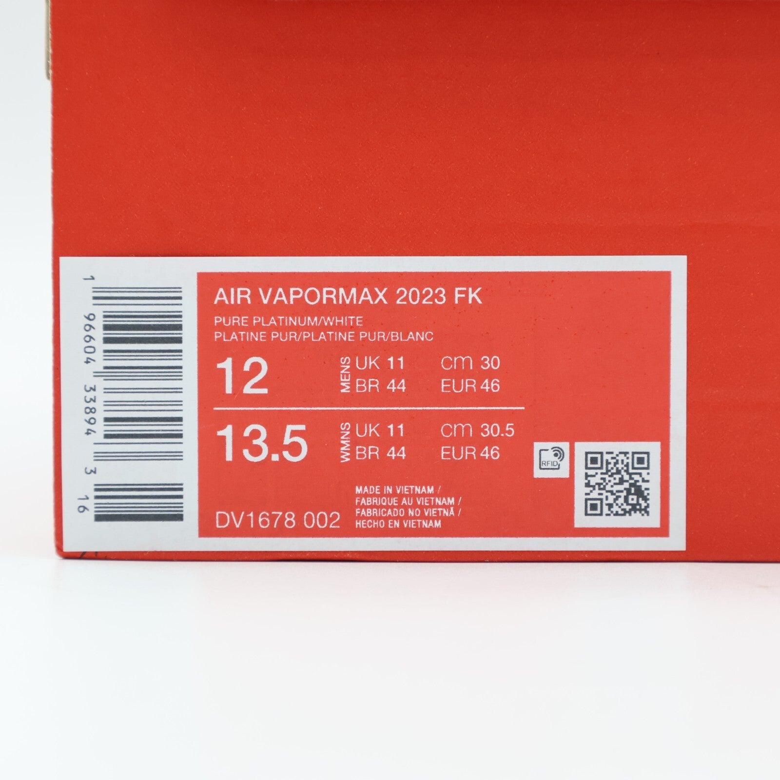 DV1678-002 Nike Air VaporMax 2023 Flyknit Pure Platinum White Silver Grey Men's)