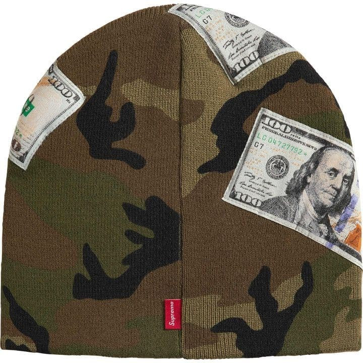 Supreme Money Beanie Woodland Camo
