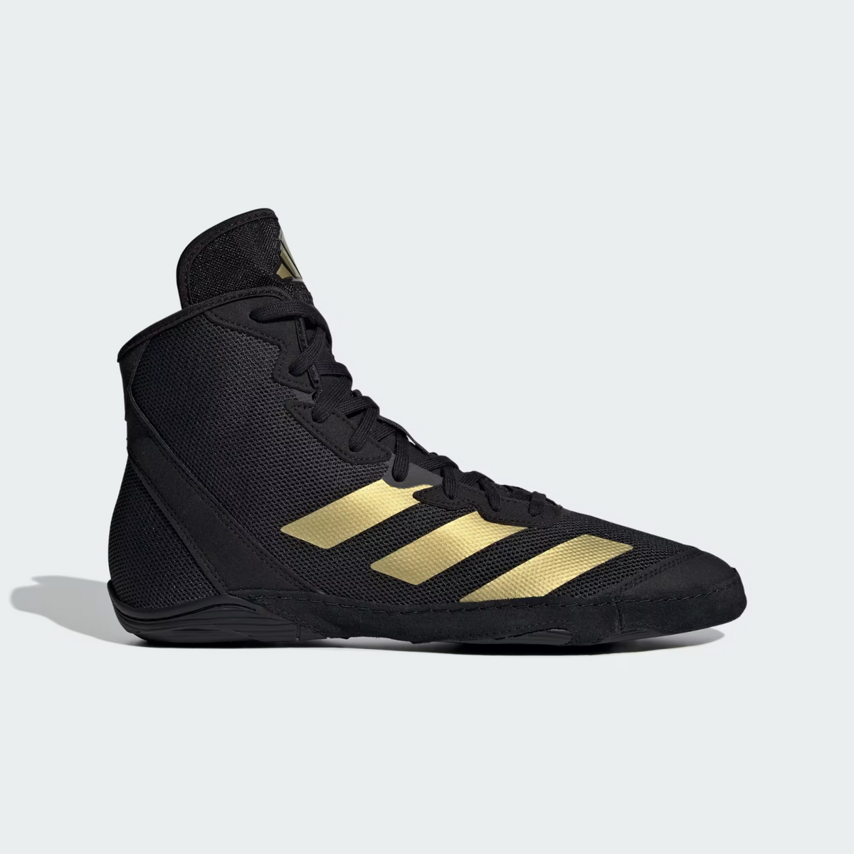 IE3207  adidas Adizero Mat Wizard 6 Core Black/Gold Metallic/Cloud White (Men's)