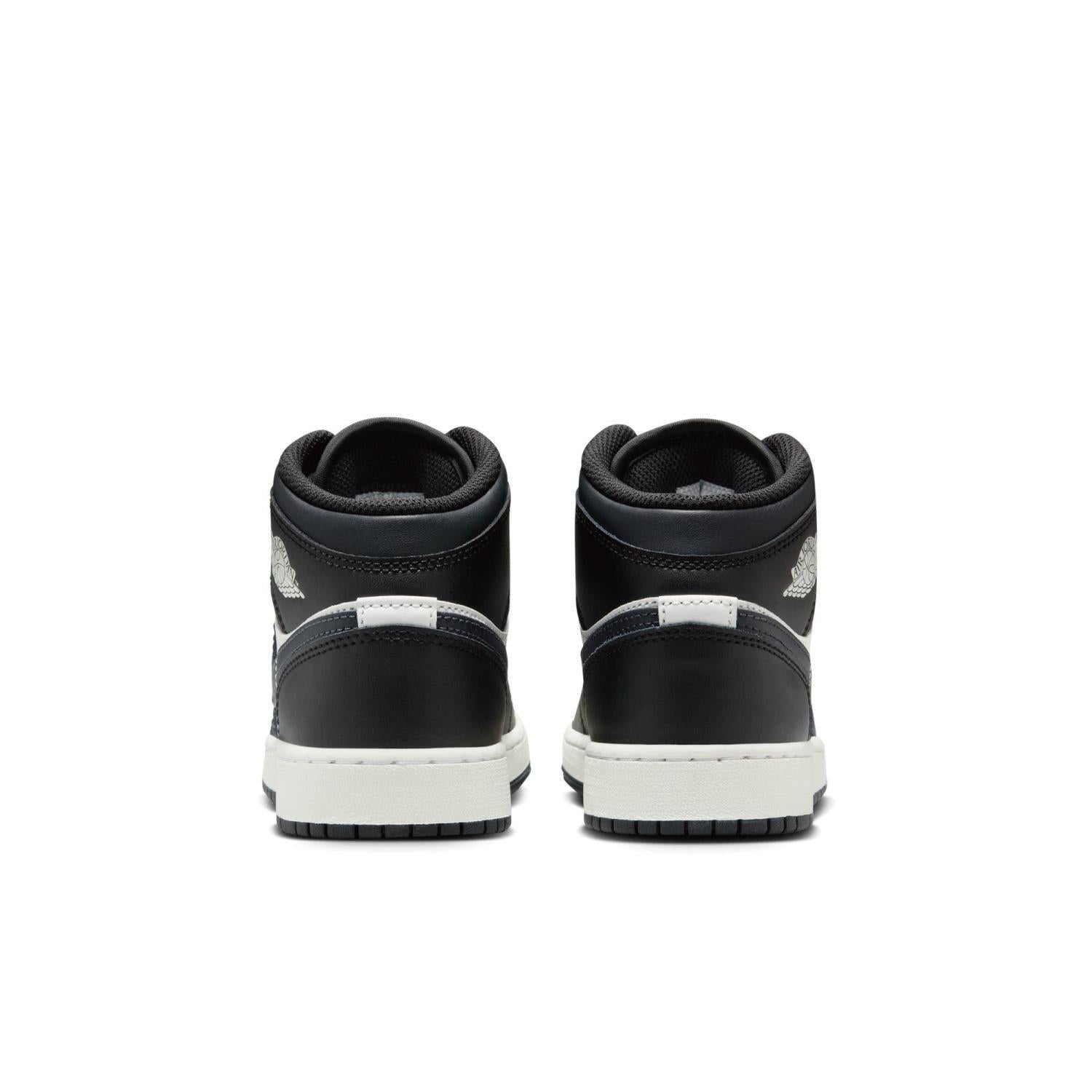 DQ8423-010 NIKE AIR JORDAN 1 MID GS BLACK OFF NOIR-SUMMIT WHITE (Men's)