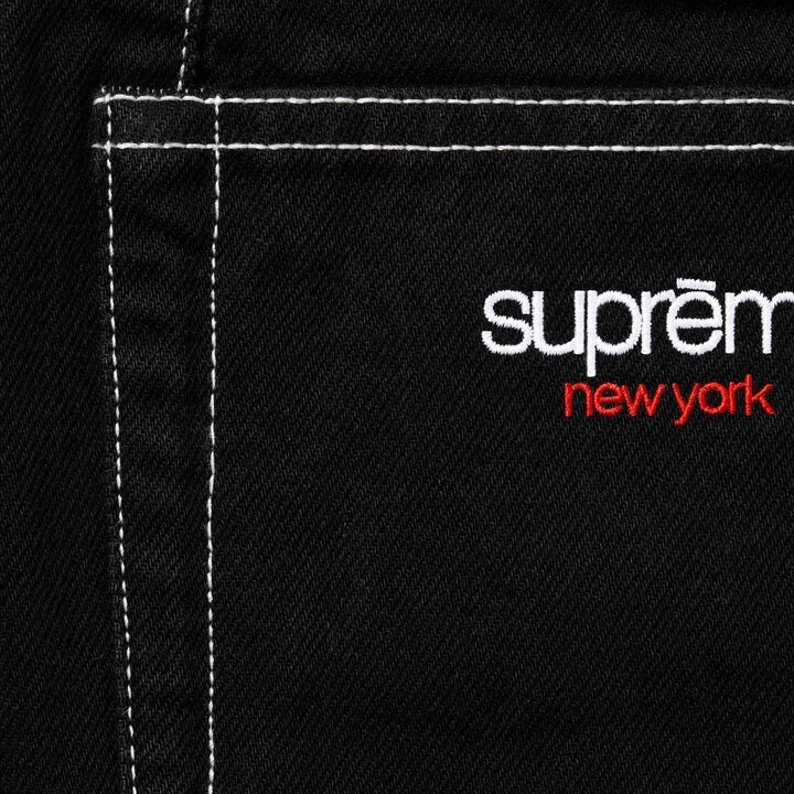 Supreme Paneled Stripe Baggy Jean Black