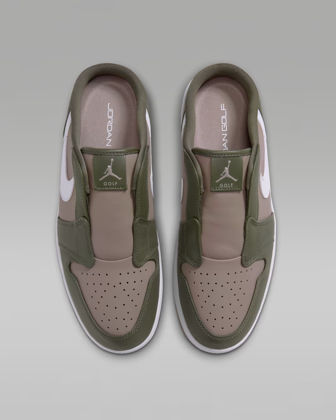 FJ1214-201 Nike Air Jordan 1 Low Golf Mule "Medium Olive/Khaki" (Men's)