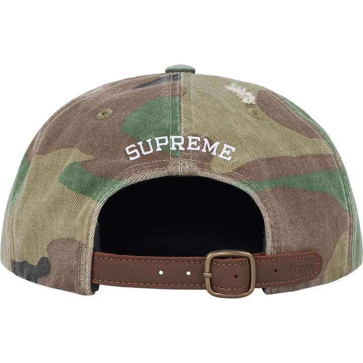 Supreme Distressed Script 6-Panel Woodland Camo