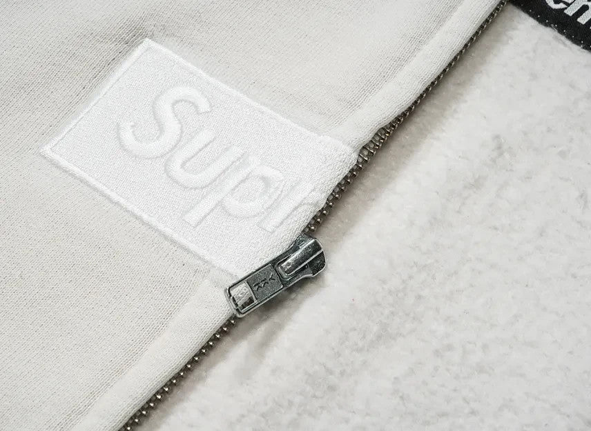 Supreme x MM6 Maison Margiela Box Logo Zip Up Hooded Sweatshirt "White"