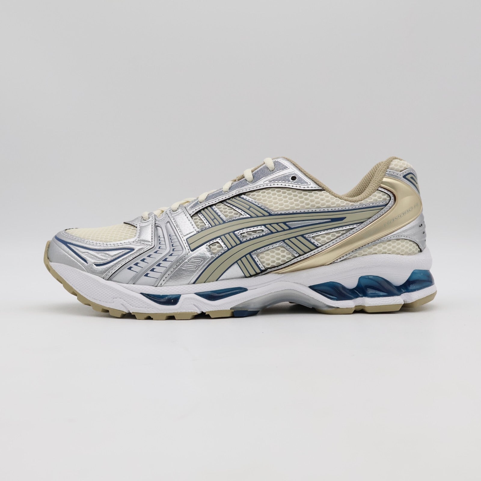 1201A019-105 Asics Gel-Kayano 14 Cream Pure Silver Champagne Blue White (Men's)
