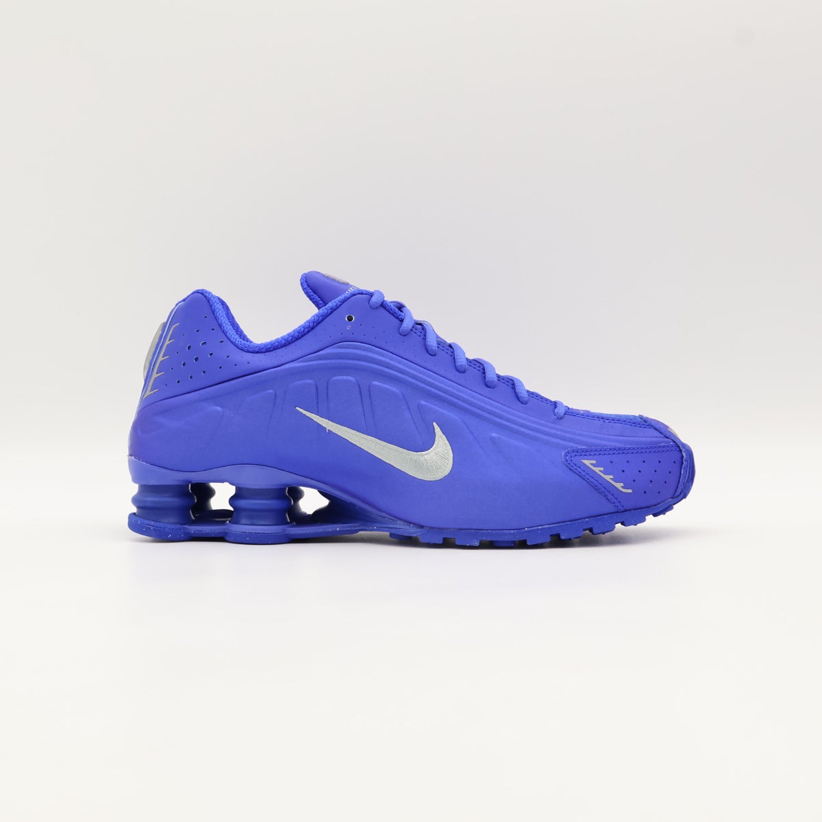 HJ7303-445 Nike Women's Shox R4 Racer Blue and Metallic Silver (Women's)