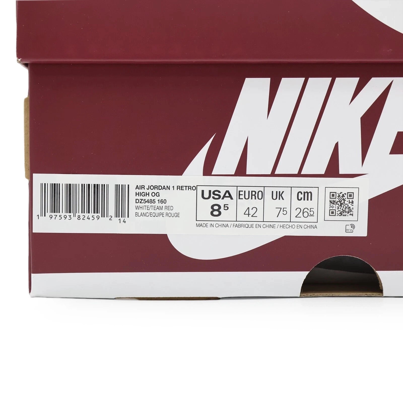 DZ5485-160 Nike Air Jordan 1 Retro High OG Artisanal Red (Men's)