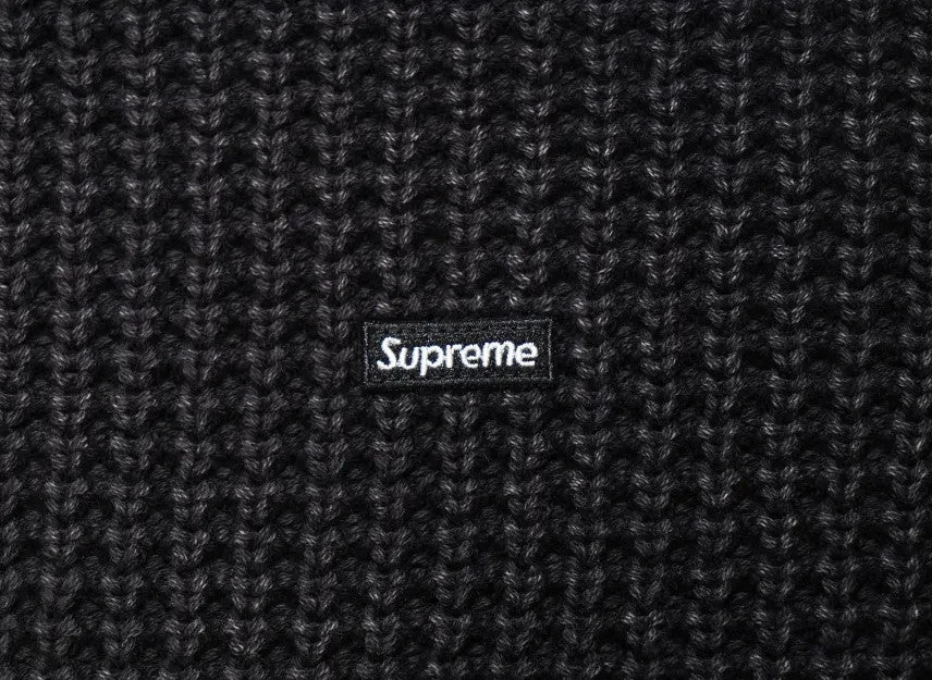 Supreme Washed Small Box Waffle Sweater "Black"