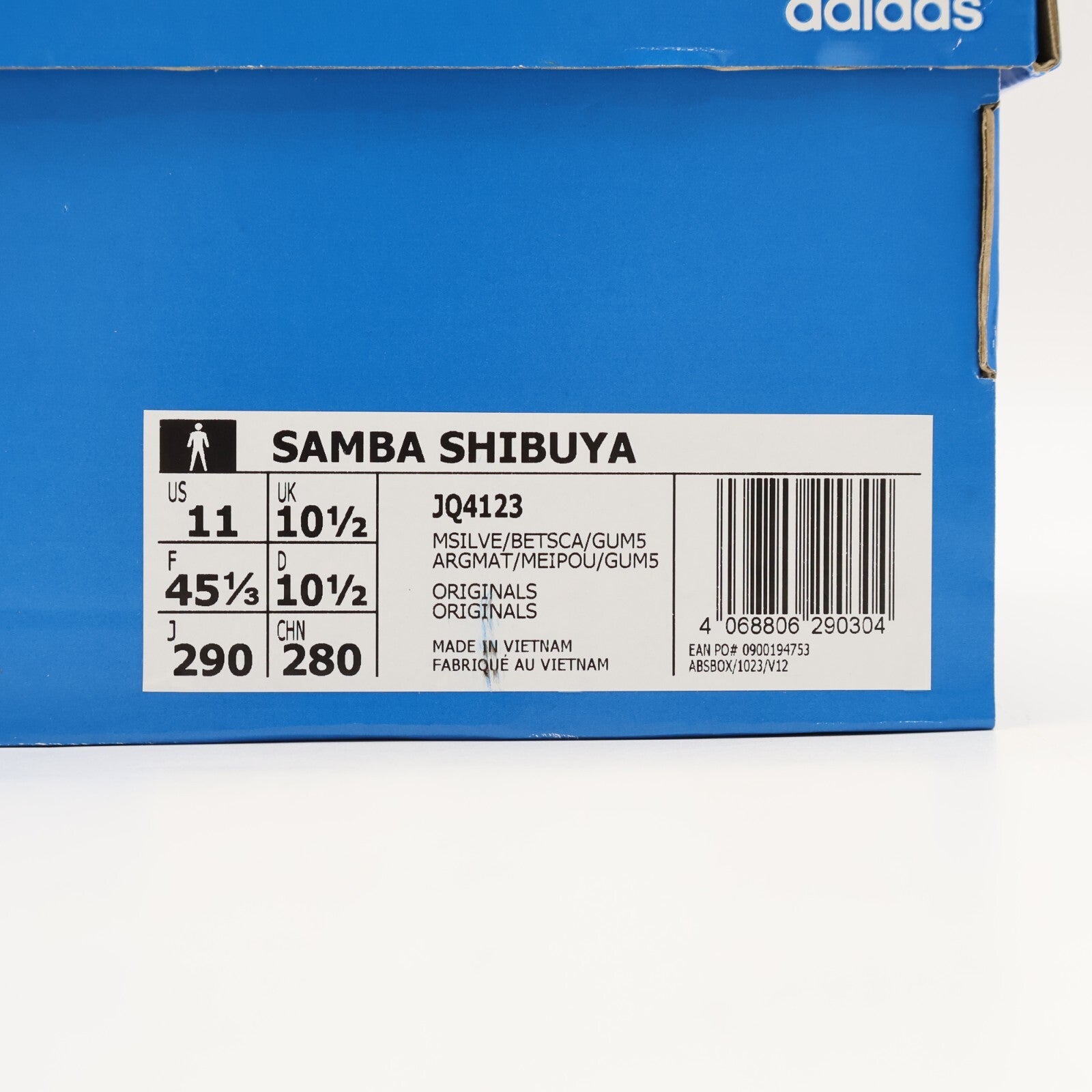 JQ4123 adidas Originals Samba Shibuya Matte Silver Better Scarlet Gum (Men's)