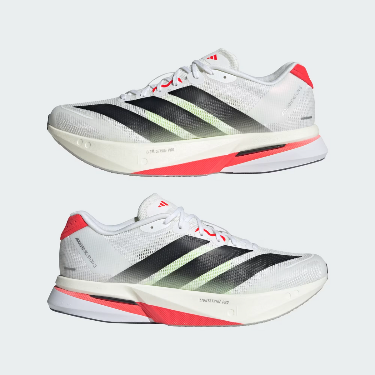 JS4932 adidas Adizero Boston 13 Cloud White Core Black Lucid Red (Men's)