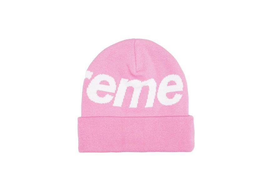 Supreme Big Logo Beanie Pink