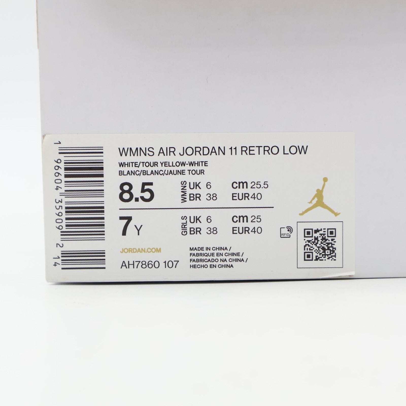 AH7860-107 Nike Air Jordan 11 Retro Low Yellow Snake Skin Gold (Women's)