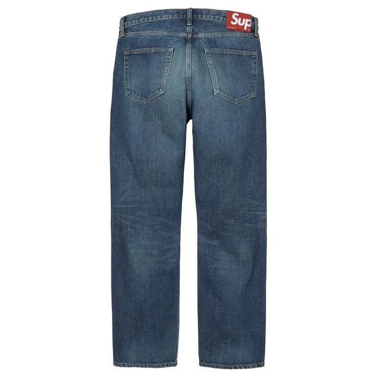 Supreme Slim Straight Selvedge Jean Washed Indigo