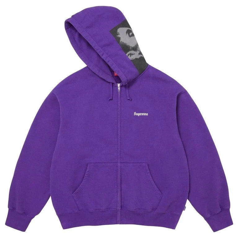 Supreme Paris is Burning Zip Up Hooded Sweatshirt Purple