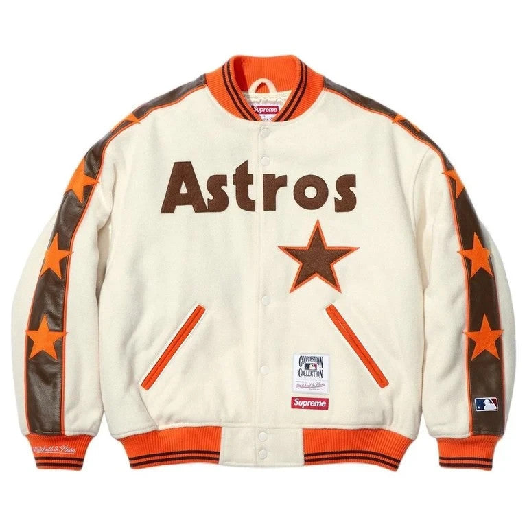 Supreme Mitchell Ness Teams Varsity Jacket White