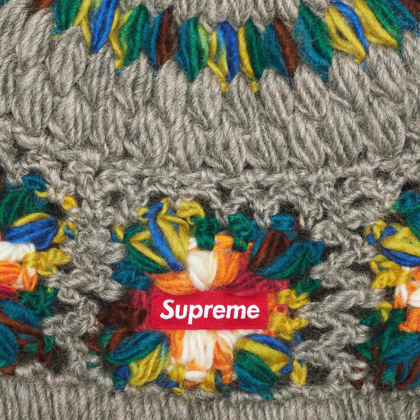Supreme Crochet Beanie Grey
