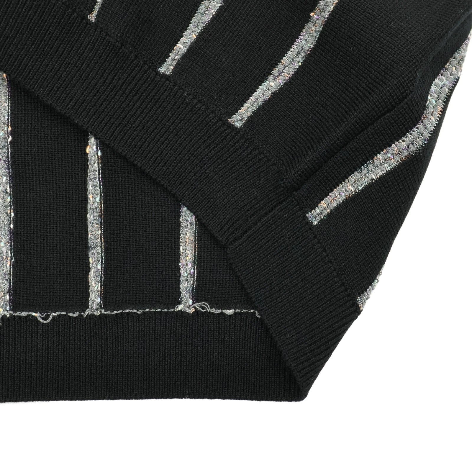 Supreme Speckle Stripe Zip Up Cardigan Black