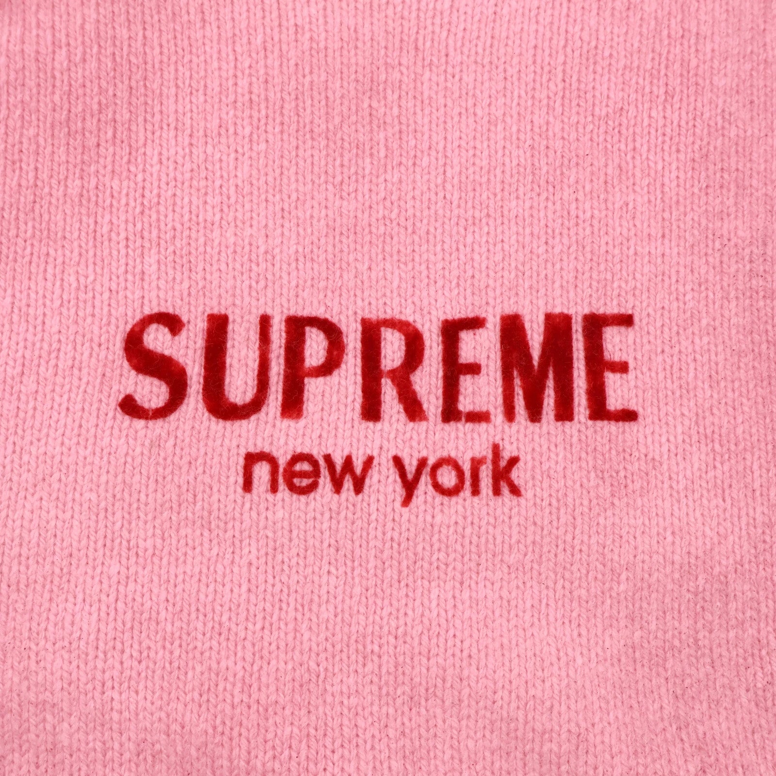 Supreme Flocked Logo Sweater Red