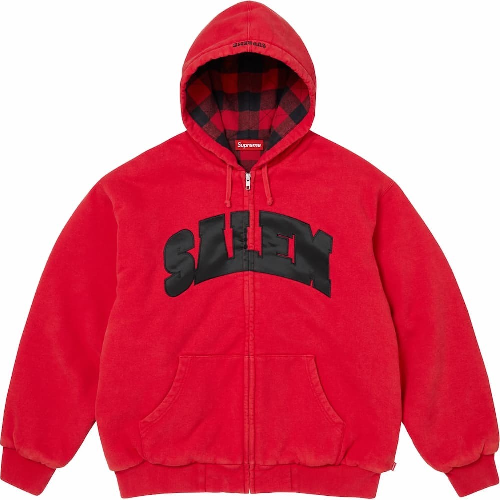 Supreme SALEM Zip Up Hooded Sweatshirt Red