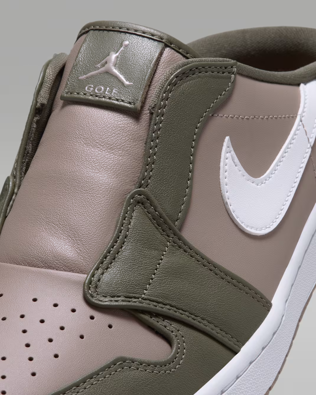 FJ1214-201 Nike Air Jordan 1 Low Golf Mule "Medium Olive/Khaki" (Men's)