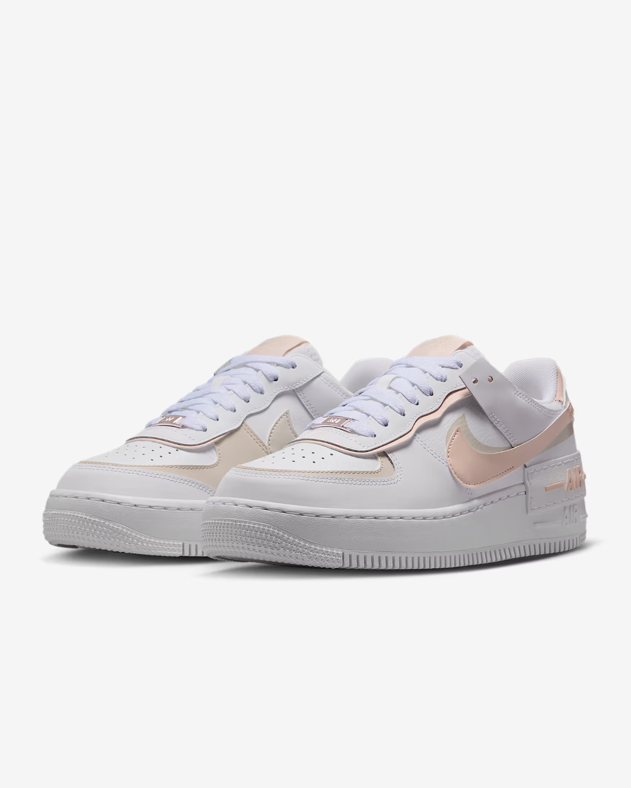 CI0919-121 Nike Air Force 1 Shadow White Light Orewood Brown White Wash (Women's