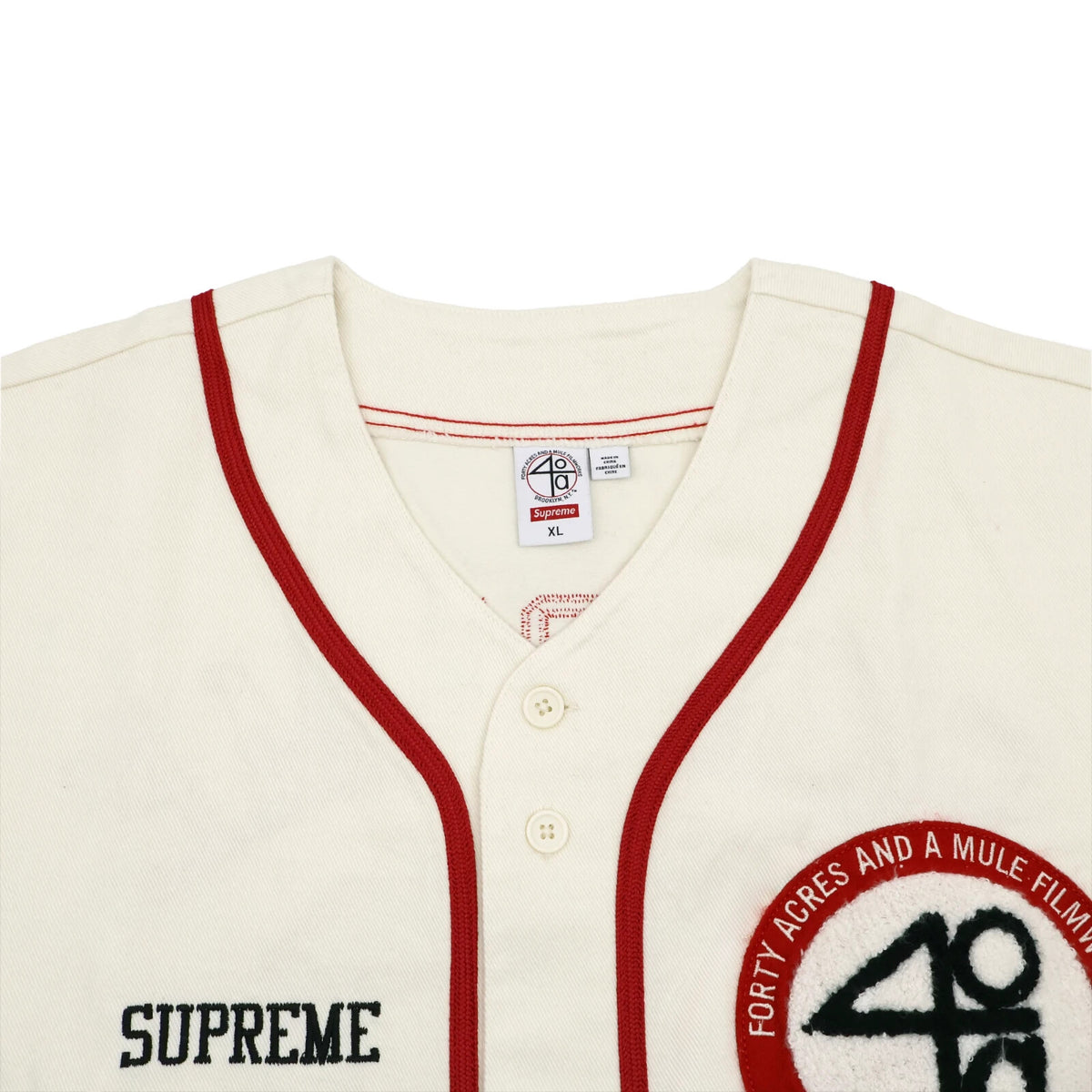 Supreme 40 Acres Twill Baseball Jersey Natural