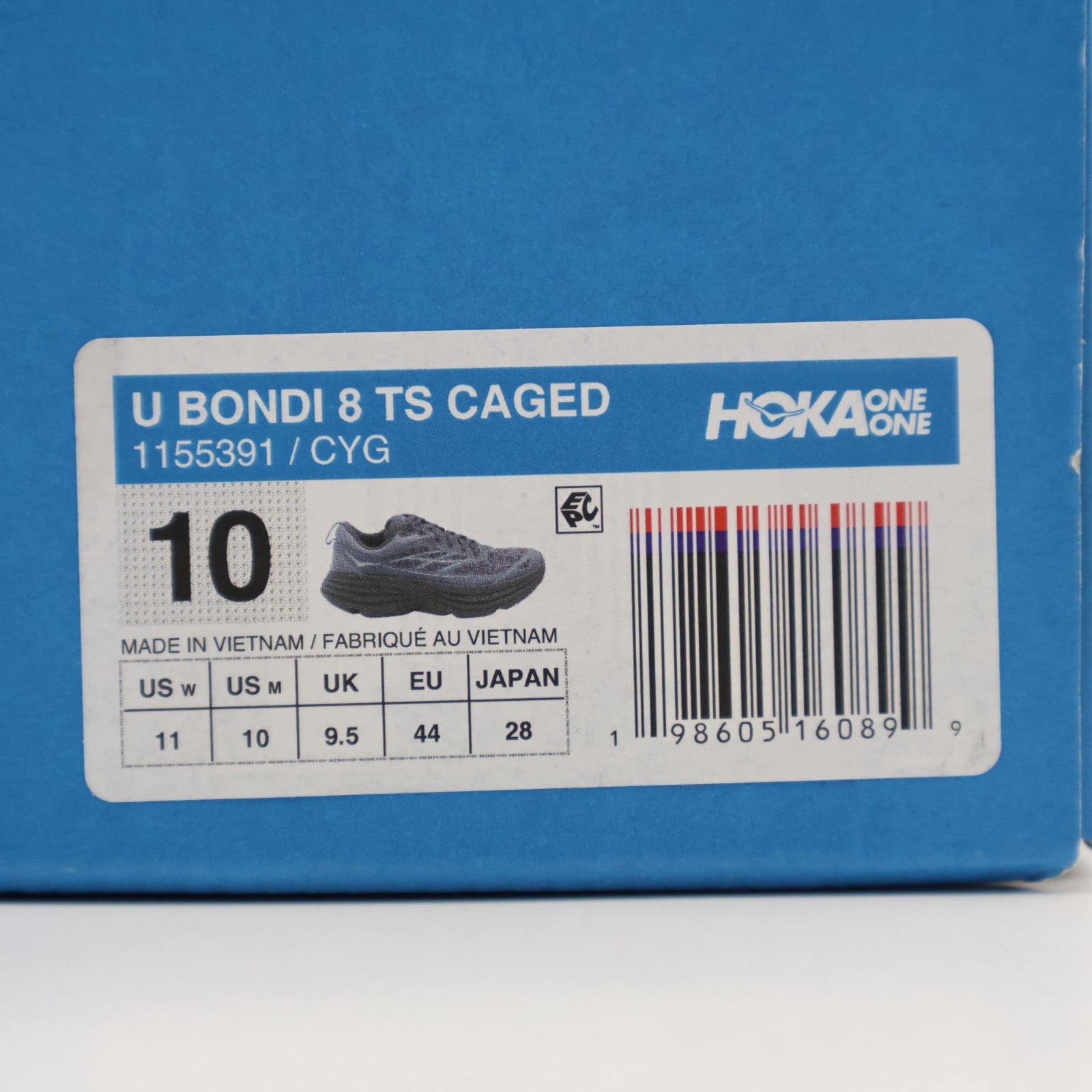 1155391-CYG Hoka Bondi 8 TS Caged Charcoal Grey Gray Skies (Men's)