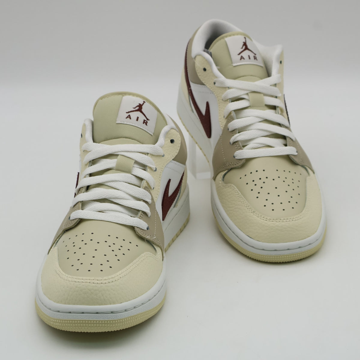 HV6530-100 Nike Air Jordan 1 Low Team Gold Desert Khaki Red Sepia (Women's)
