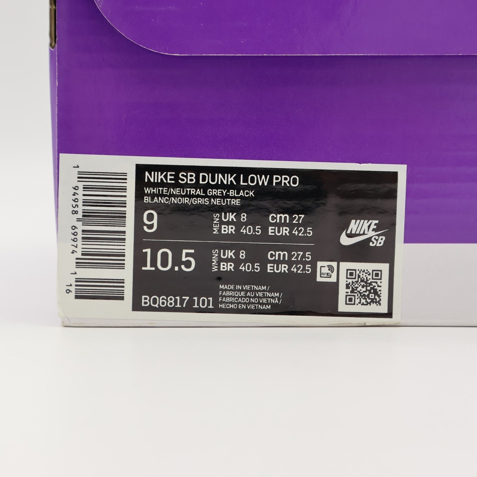 BQ6817-101 Nike SB Dunk Low Laser Blue White Black Grey