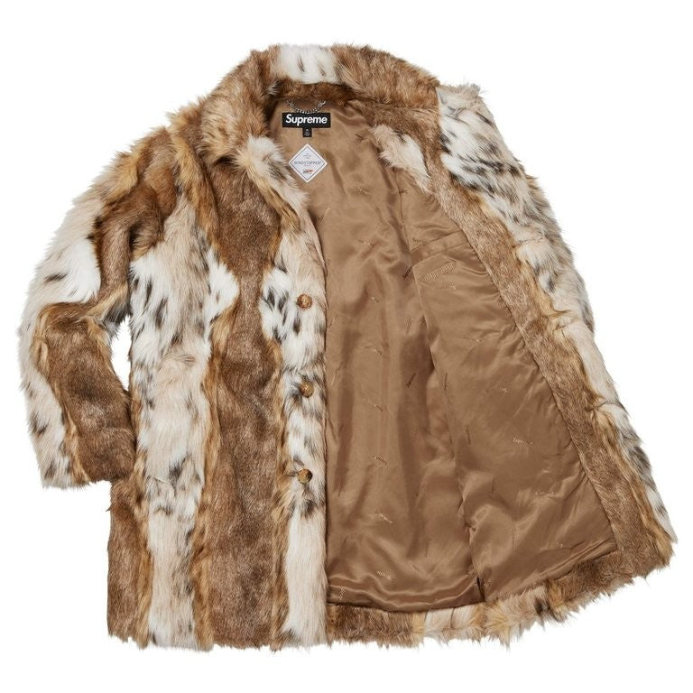 Supreme Lynx Faux Fur WINDSTOPPER Overcoat Tan