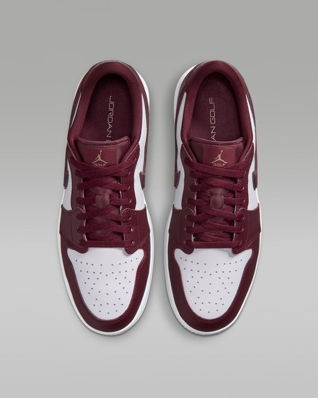 IQ3417-601 Nike Air Jordan 1 Low Golf Spike "Dark Team Red/White" (Men's)