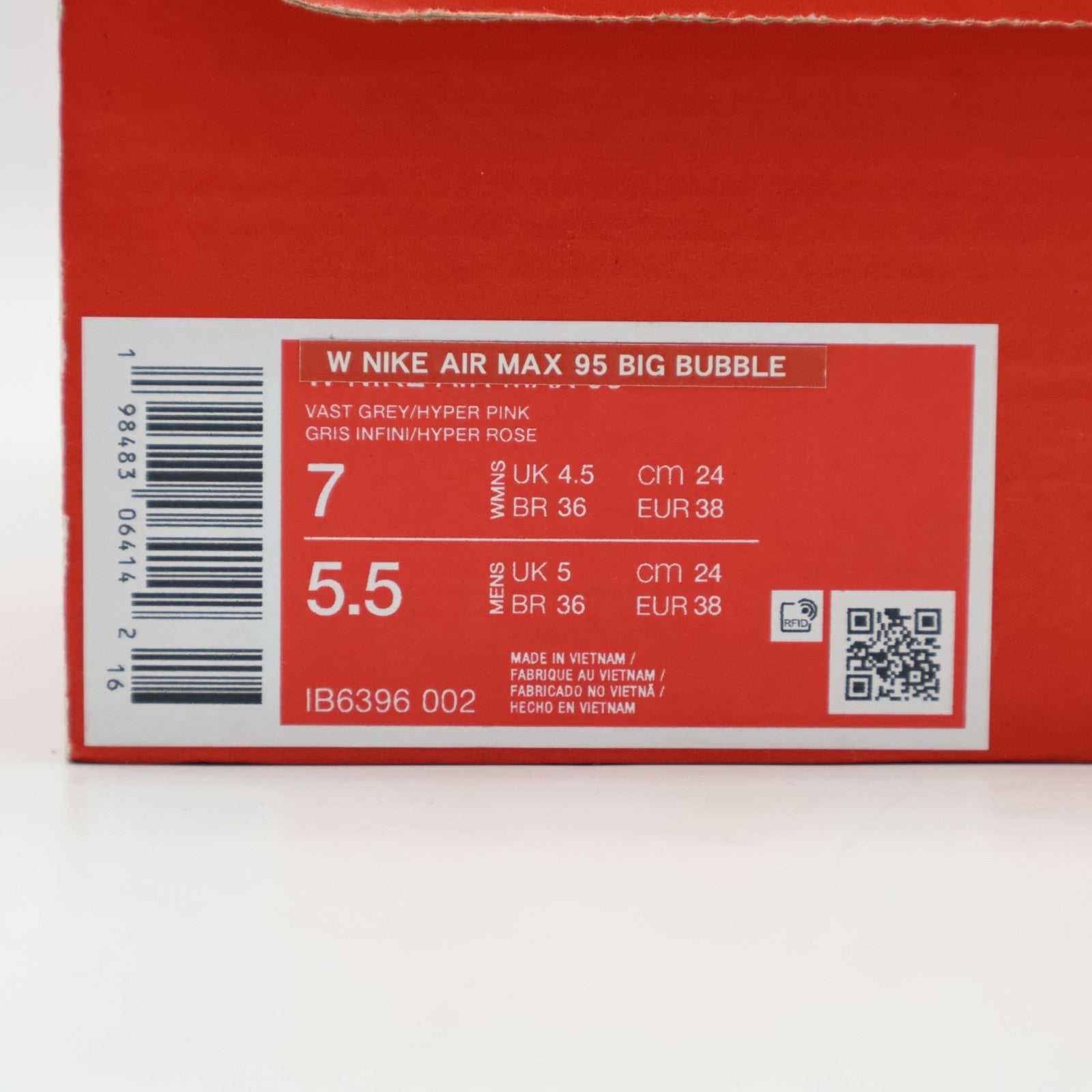 IB6396-002 Nike Air Max 95 OG Big Bubble Vast Grey Hyper Pink (Women's)