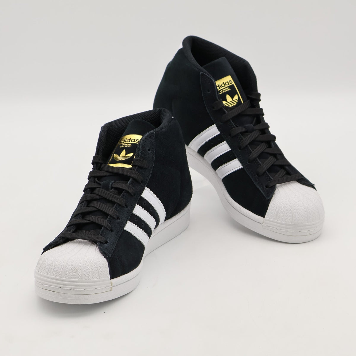 JH8146 adidas Originals Pro Model Mid Core Black Cloud White Gold (Men's)