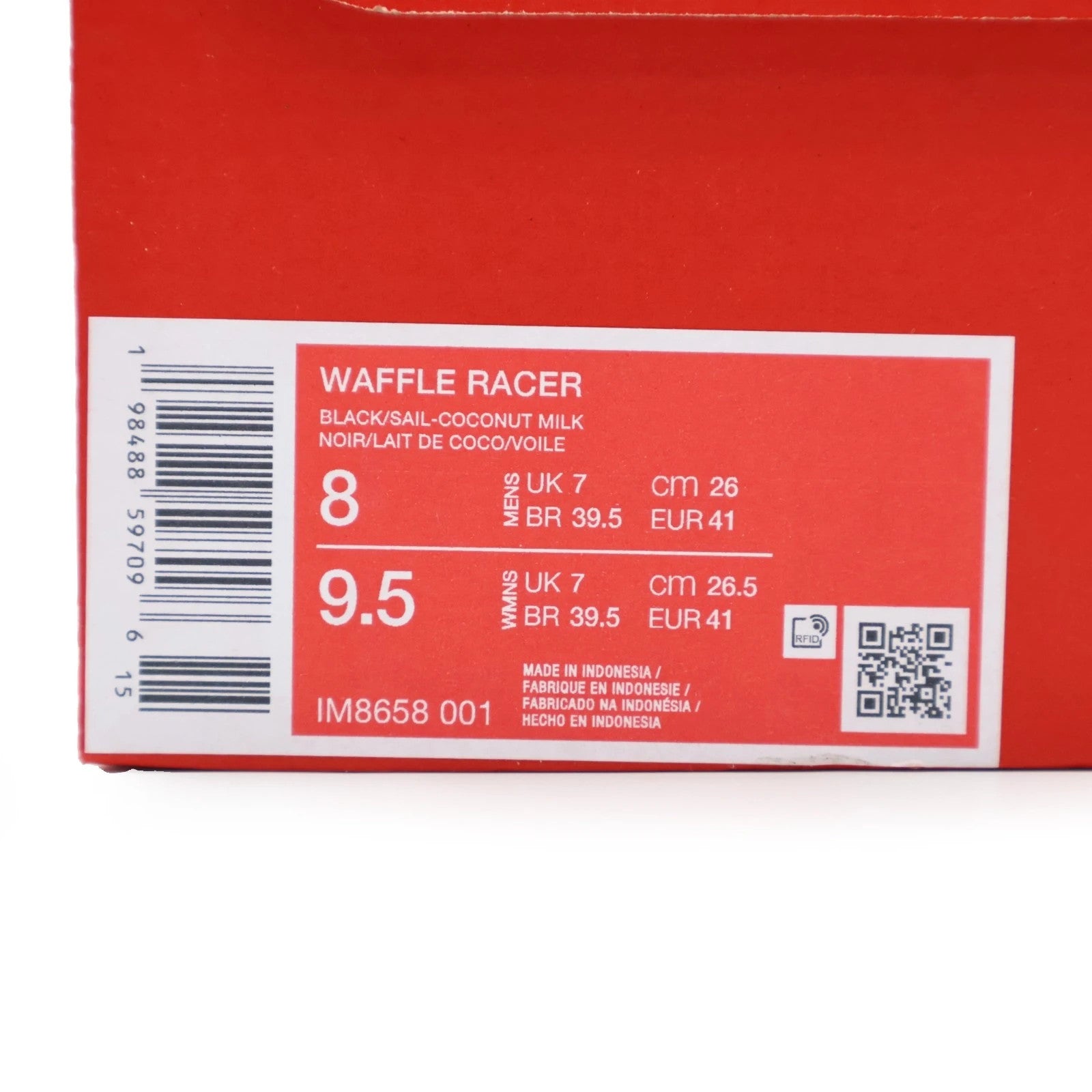 IM8658-001 Nike Waffle Racer Black Sail Coconut Milk Gum Dark Brown (Men's)