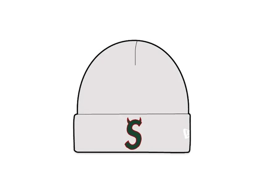 Supreme New Era Devil S Logo Beanie "Ash Grey"