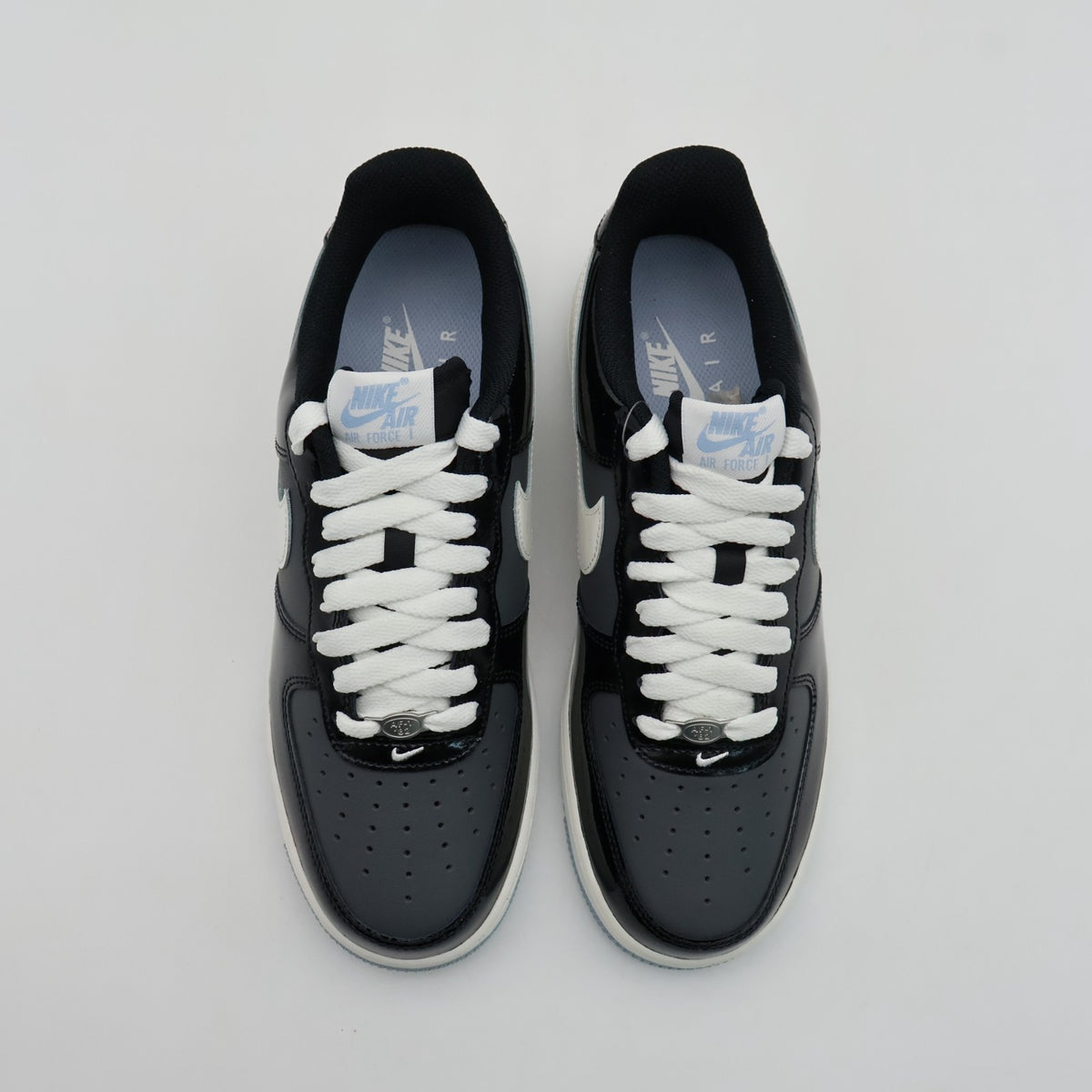 IB7676-001 Nike Air Force 1 Low Black Armory Blue Iron Grey Sail (Men's)