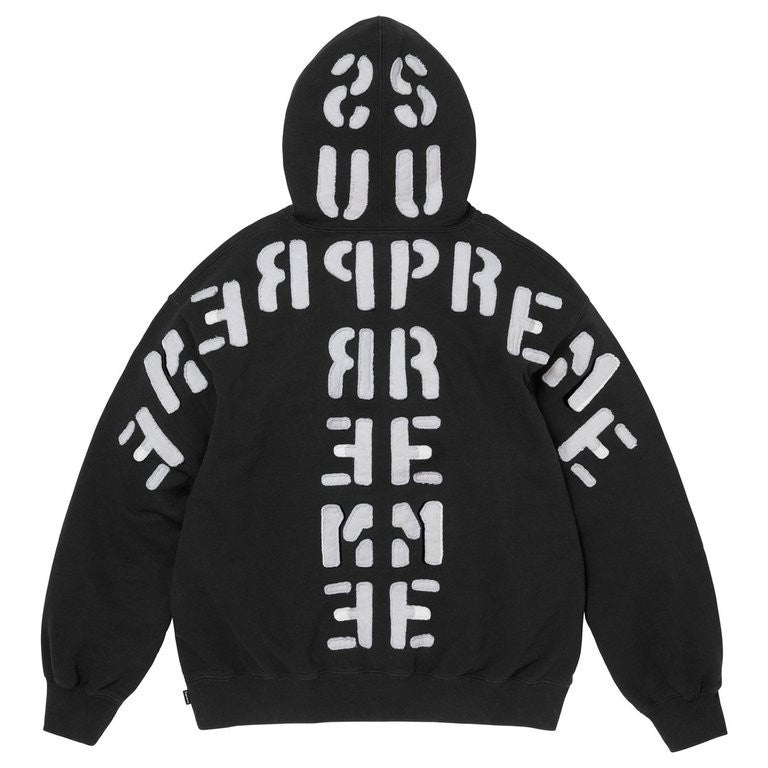 Supreme Mirrored AppliquÃ© Hooded Sweatshirt Black