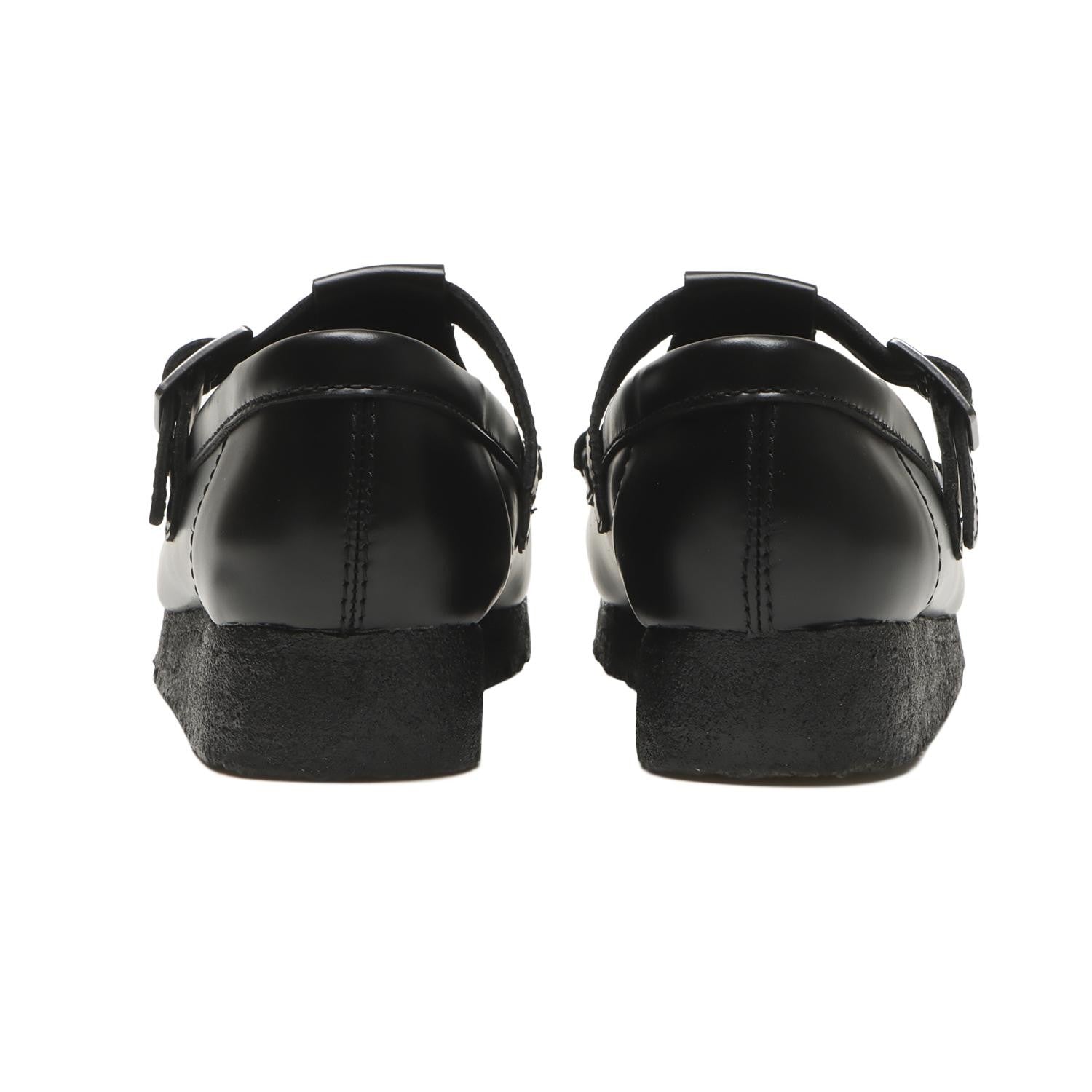 26183765 Clarks Wallabee T Bar Black High Shine Leather ( Men's )