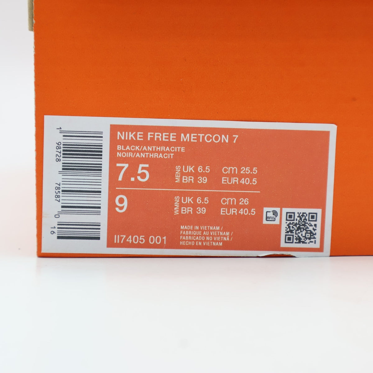 II7405-001 Nike Free Metcon 7 Black Anthracite (Men's)