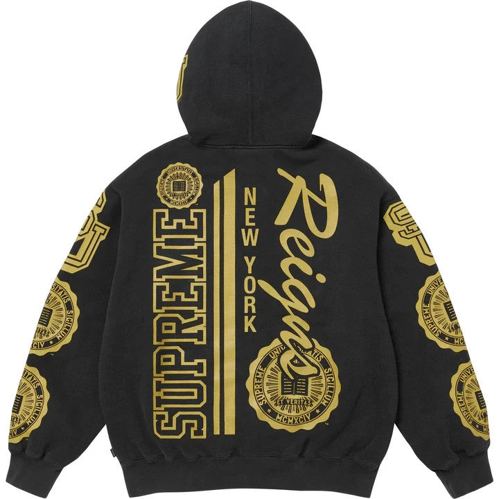 Supreme Knowledge Reigns Zip Up Hooded Sweatshirt Black