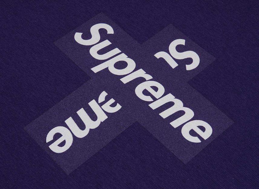 Supreme Cross Box Logo Tee Purple