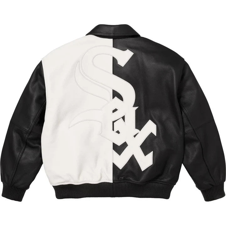 Supreme Chicago White Sox Leather Varsity Jacket Black