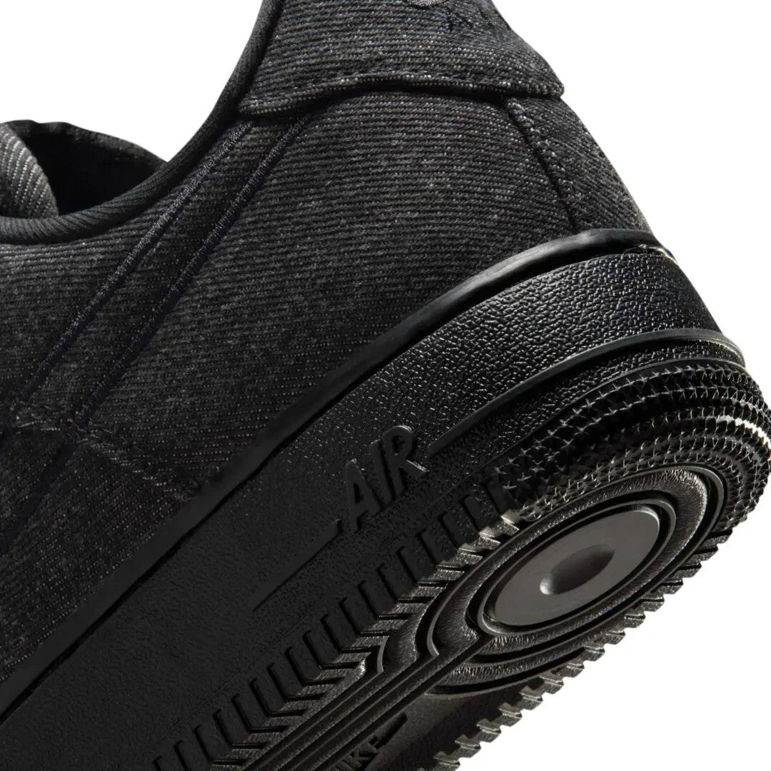 IM7809-010 Nike AIR FORCE 1 '07 LV8 BLACK/BLACK-WHITE-METALLIC SILVER (Women's)