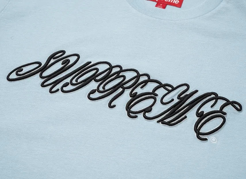 Supreme Raised Script S/S Top "Light Blue"