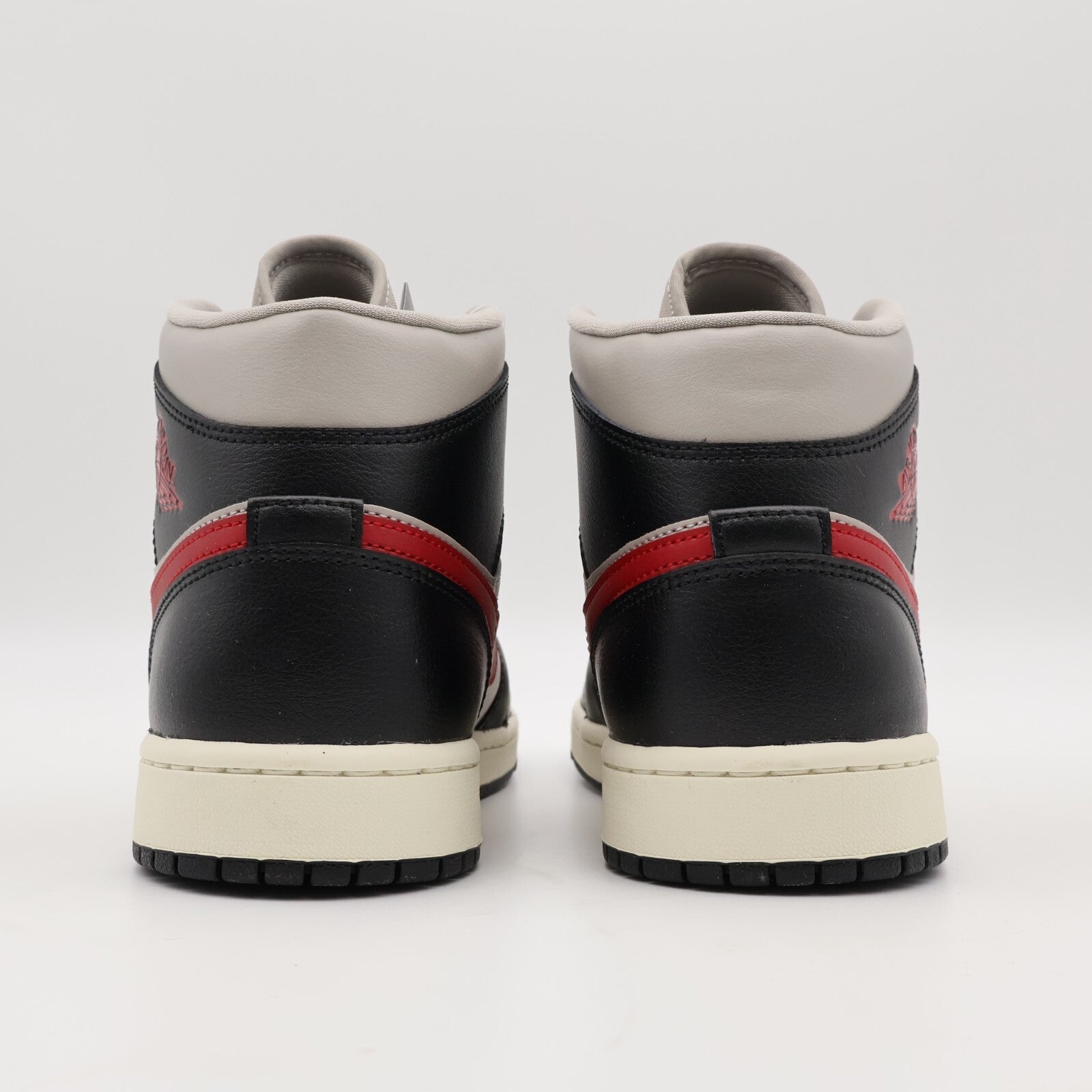 BQ6472-060 Nike WMNS Air Jordan 1 Mid Black Grey Gym Red